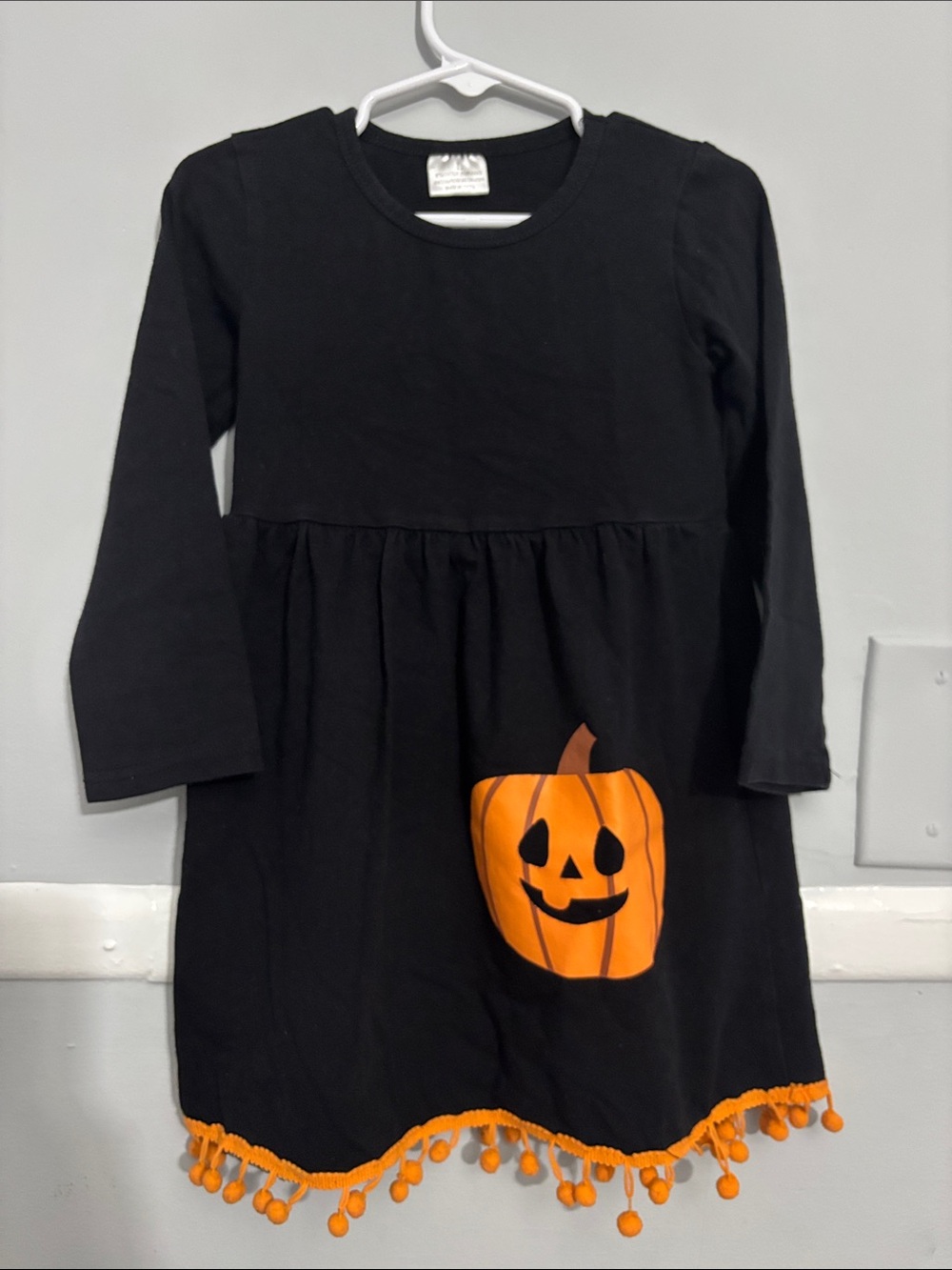Kids Black Halloween Pumpkin Dress